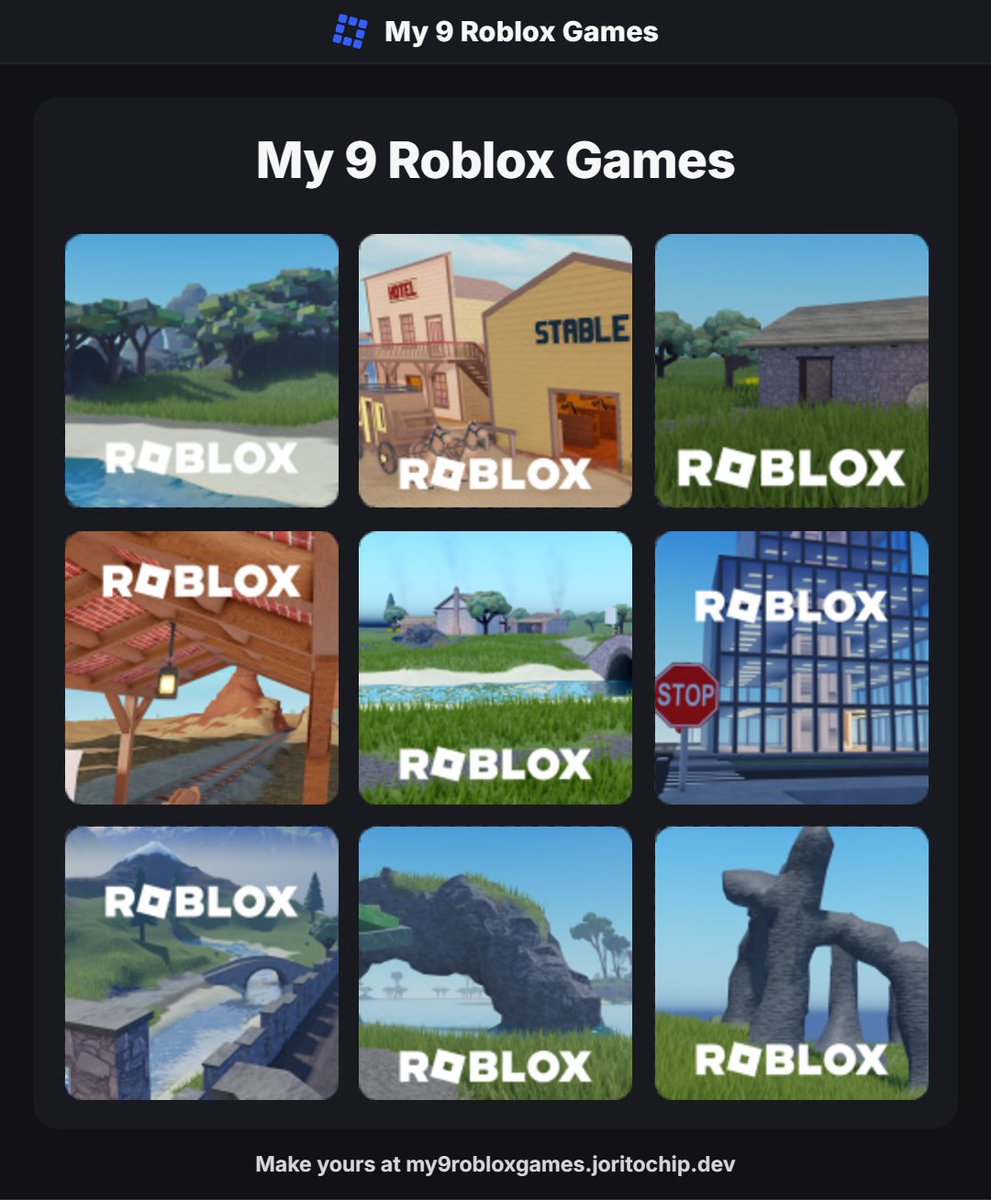 LevitatorLevi's tweet photo. my 9 roblox games https://t.co/znhCK613o2