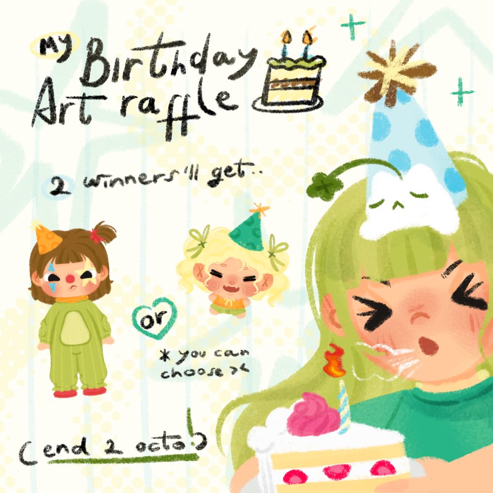 whimiwishi's tweet photo. ART RAFFLE 🍀 ( °ヮ° ) ?
to celebrate my birthday tomorrow :3 yay! 

prize:
hirono or smol, both are full body!
for 2 winners ✿

rules:
🔁 &amp; ♥ this tweet
reply with your oc/character sheet
(don't forget to choose type oki)

end 2 octo ٩(^ᗜ^ )و good luck! https://t.co/qnWT9Cz1y4
