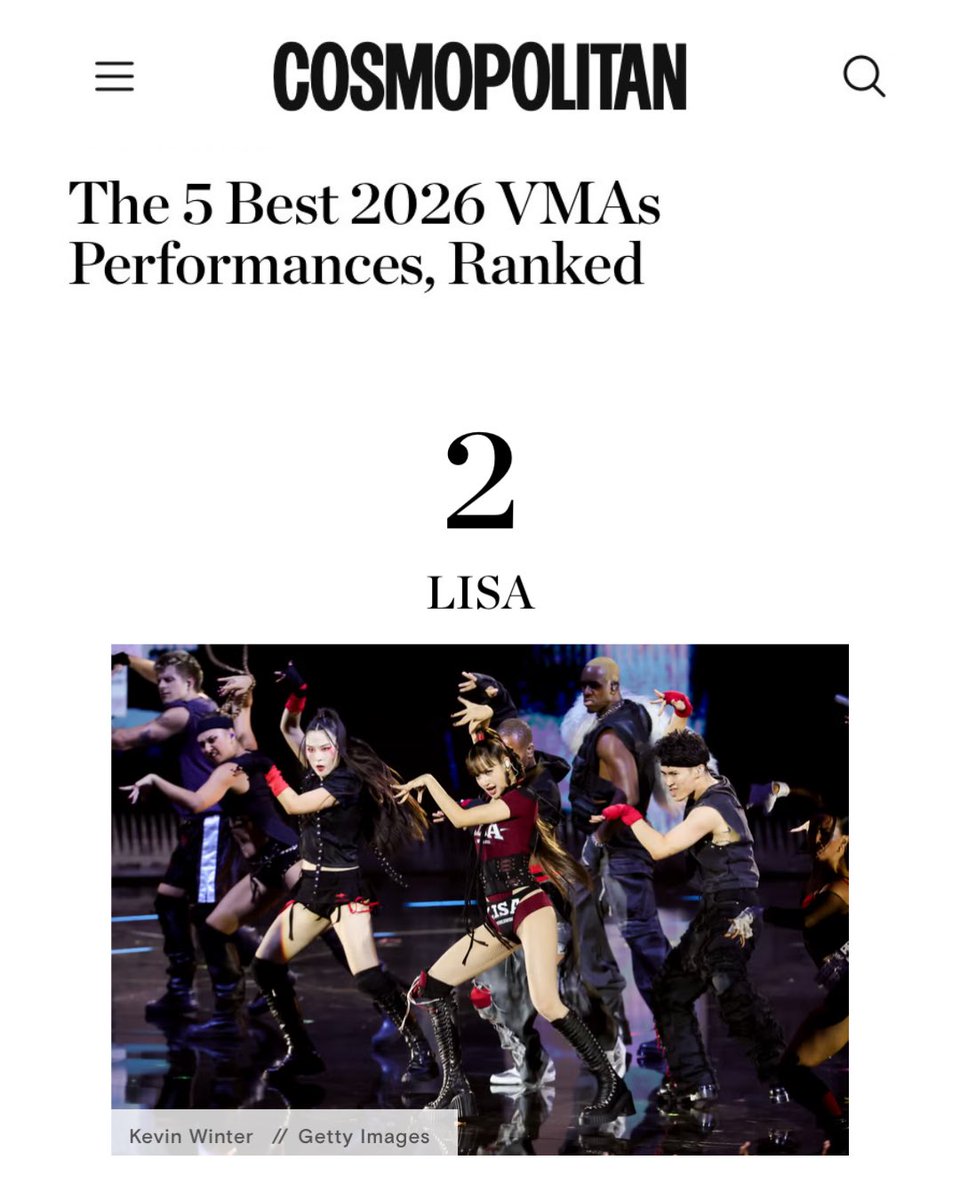CREW_LISANESIA's tweet photo. 📄 | Cosmopolitan : The 5 Best 2026 VMAs Performances, Ranked 

#2 - LISA

Ketika LISA menyebut dirinya sendiri “La La Lisa, la diva” di lagu “SaWaDiKa,” ia benar-benar membuktikan bahwa julukan itu bukan sekadar ucapan.

Aku sendiri tidak tahu harus mengharapkan apa dari salah satu raksasa K-Pop ini selain penampilan yang luar biasa, apalagi setelah penampilan epiknya membawakan “Rockstar” di VMAs 2024. Namun entah bagaimana, tahun ini LISA berhasil melampaui dirinya sendiri lewat penampilan yang begitu eksplosif, lengkap dengan koreografi intens, efek piroteknik, visual yang terinspirasi dari The Fast and the Furious, serta lampu jalan khas Thailand.

Meski di beberapa bagian penampilannya terasa cukup membuat pusing bagi penonton di rumah—sebagian besar karena pengambilan gambar dari pihak acara—penampilan ini tetap menjadi salah satu highlight malam itu. Energi LISA sama sekali tidak surut, bahkan saat membawakan salah satu dance break paling gila yang pernah kulihat.

LISA memenangkan penghargaan Best Pop bukan tanpa alasan: dia tahu bagaimana menciptakan sebuah hit, dan yang lebih penting, bagaimana membawakannya dengan jauh lebih spektakuler di atas panggung!

🔗 https://t.co/OpVKiY9PhB

SAWADIKA LISA ON VMAS
#LISAisBACK_VMAs
@wearelloud