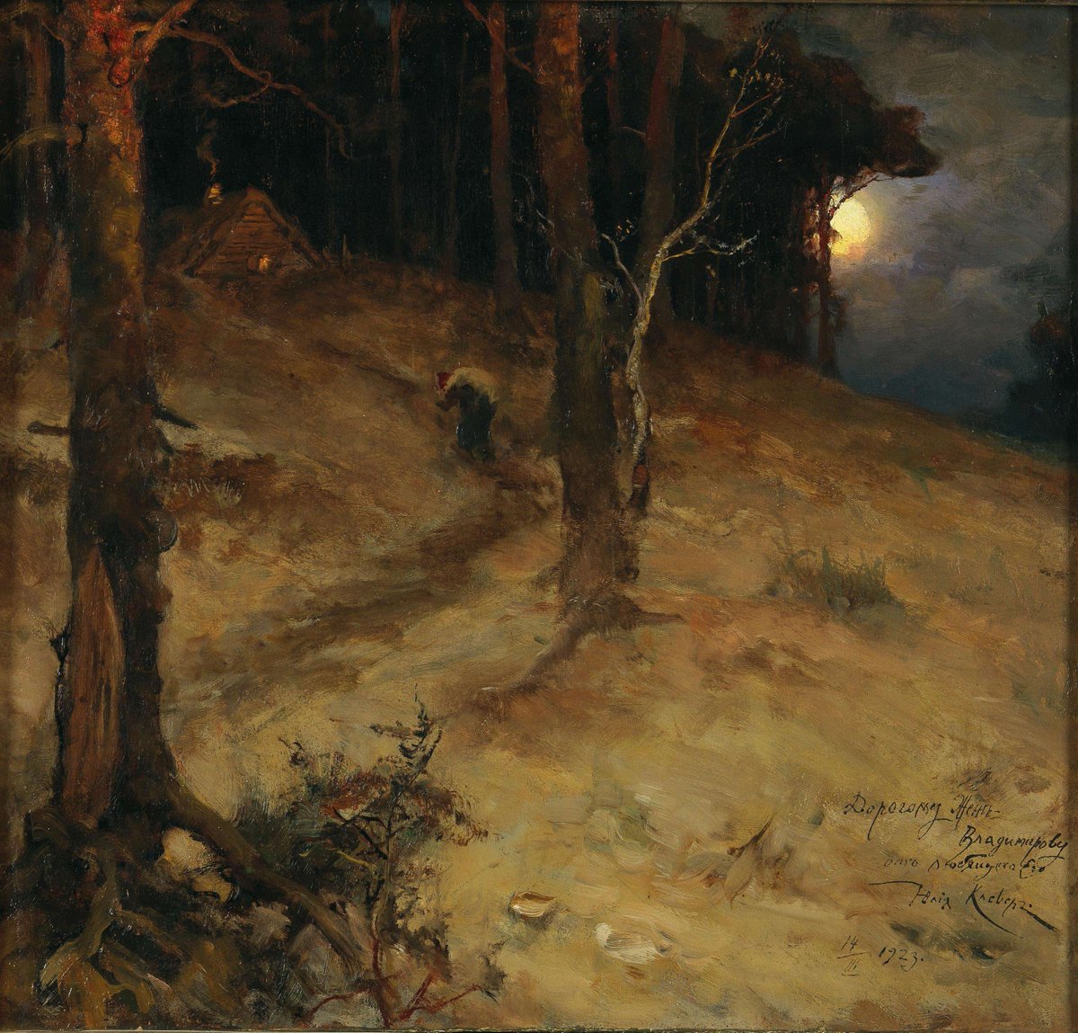 bandy1803's tweet photo. Moonlit Night in the Forest, Julius von Klever, 1923 https://t.co/ErLsu6DZEp