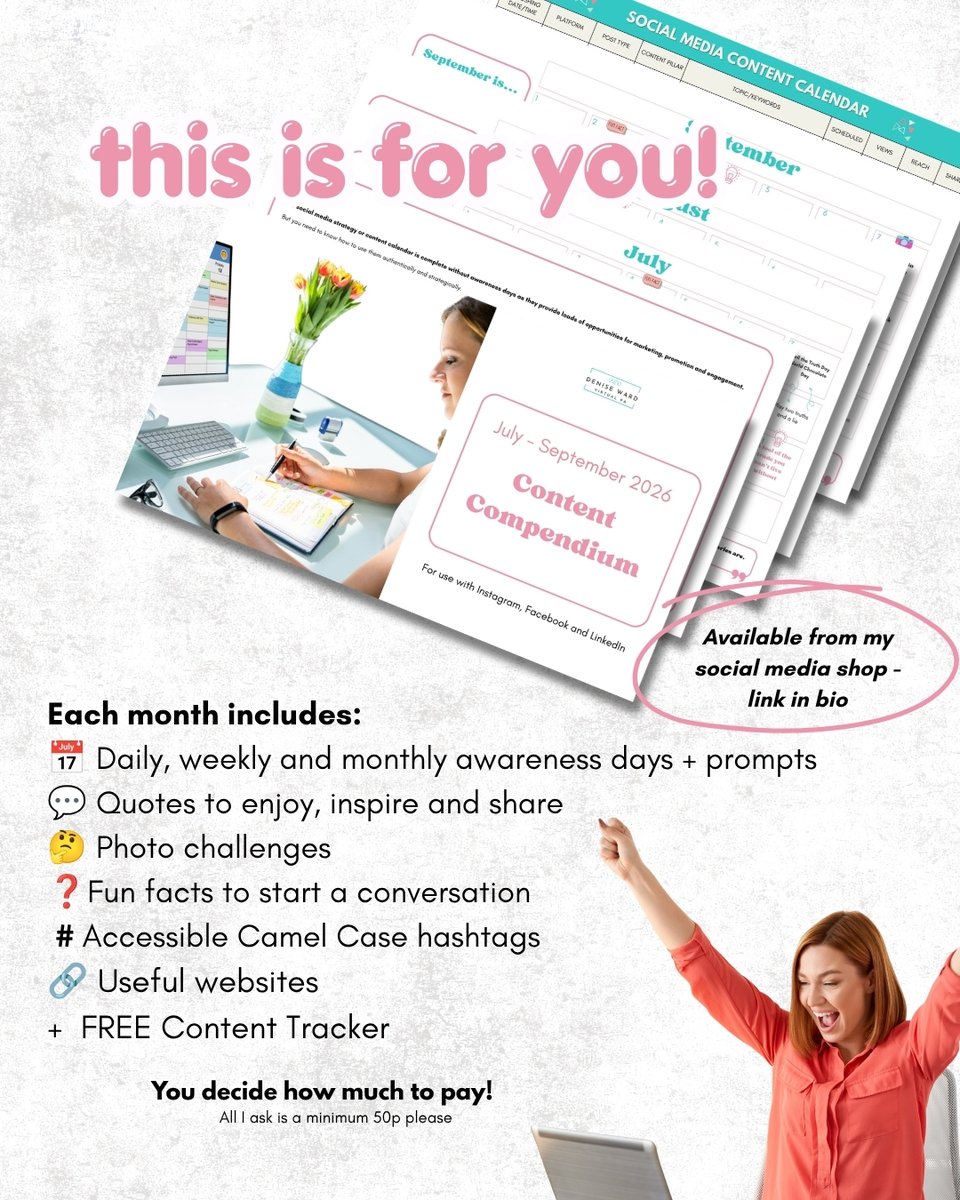 ConradFitzfmu's tweet photo. Unlock a vault of scroll-stopping content ideas. My July–September Content Compendium is packed with ideas for marketing, promotion and engagement. Use it to plan ahead or post on the go. Calendar-style and easy to use. Pay what you can—minimum https://t.co/VBaIbMCjXf