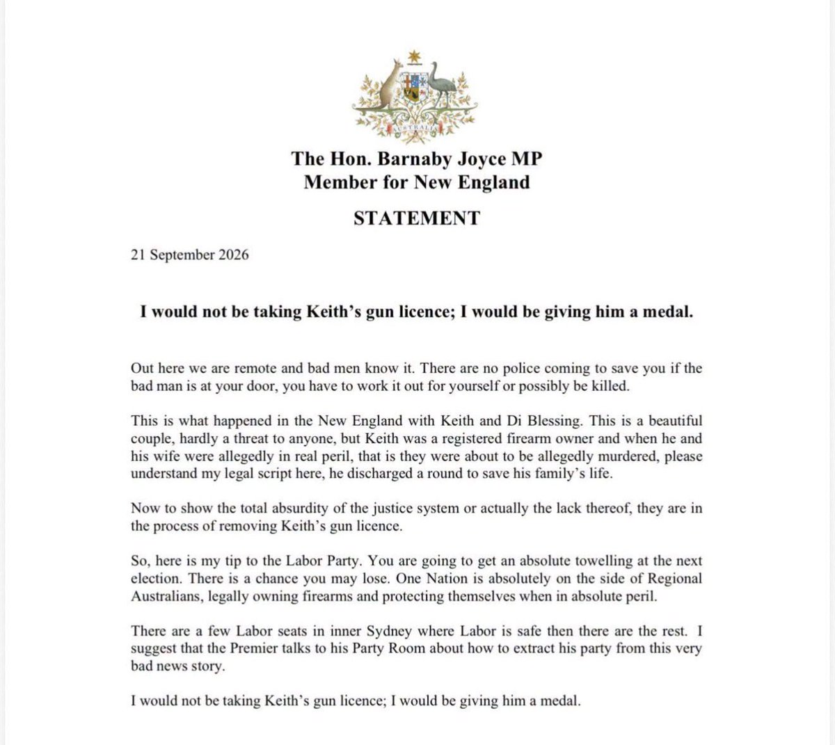 GreenTyler27's tweet photo. “You shouldn’t be taking Keith’s guns you should be giving him a medal.”

Well bloody said, Barnaby. https://t.co/Zs3GNjQ0PK