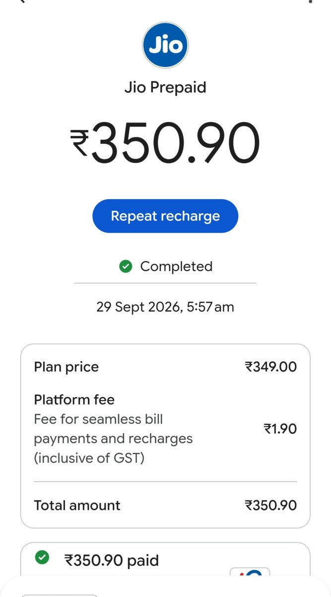 Vishsanjay4728's tweet photo. श्रीमान @raghav_chadha जी यह आज का रिचार्ज 349 में 2GB डेली और 28 दिन वैधता
आपके बयानों का कितना मूल्यांकन इन कंपनियों ने किया है शायद आप समझ सकते है 
@PMOIndia https://t.co/22pU1dFITH