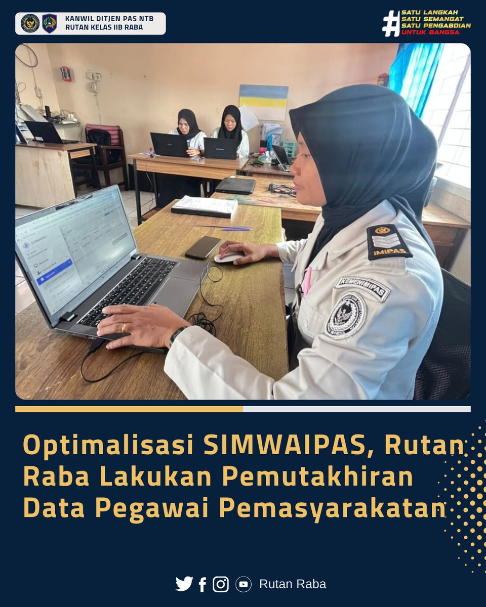 RutanRaba's tweet photo. Optimalisasi SIMWAIPAS, Rutan Raba Lakukan Pemutakhiran Data Pegawai Pemasyarakatan

#Kemenimipas #AgusAndrianto #DitjenPAS GunGunGunawan #KetutAkbarHerryAchjar #DitjenPASNTB RBKunwas https://t.co/AlRXmBv8fC