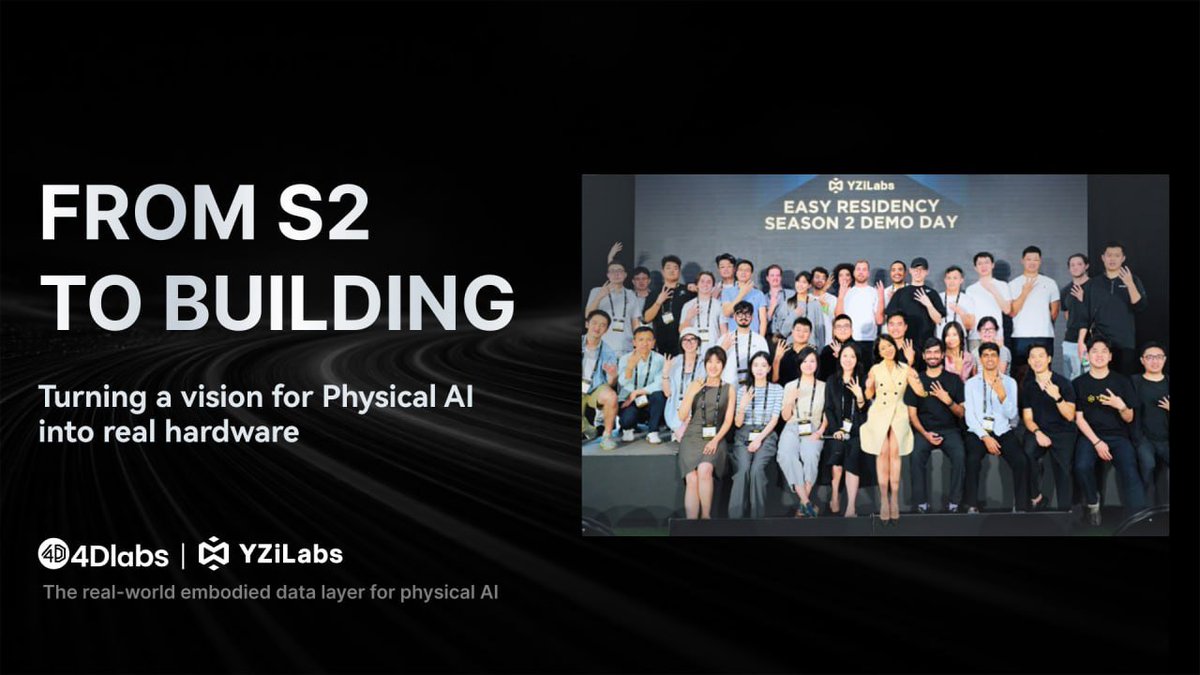4Dlabs_Official's tweet photo. From EASY Residency S2 to building in the real world. ⚡

After receiving investment from @yzilabs, the 4D Labs team went heads down on R&D.

👀 Binocular headset: testing 🌐 Four-camera headset: prototype development
Building the real-world embodied data layer for Physical AI. 🦾

#4DLabs #YZiLabs #PhysicalAI #EmbodiedAI #Robotics