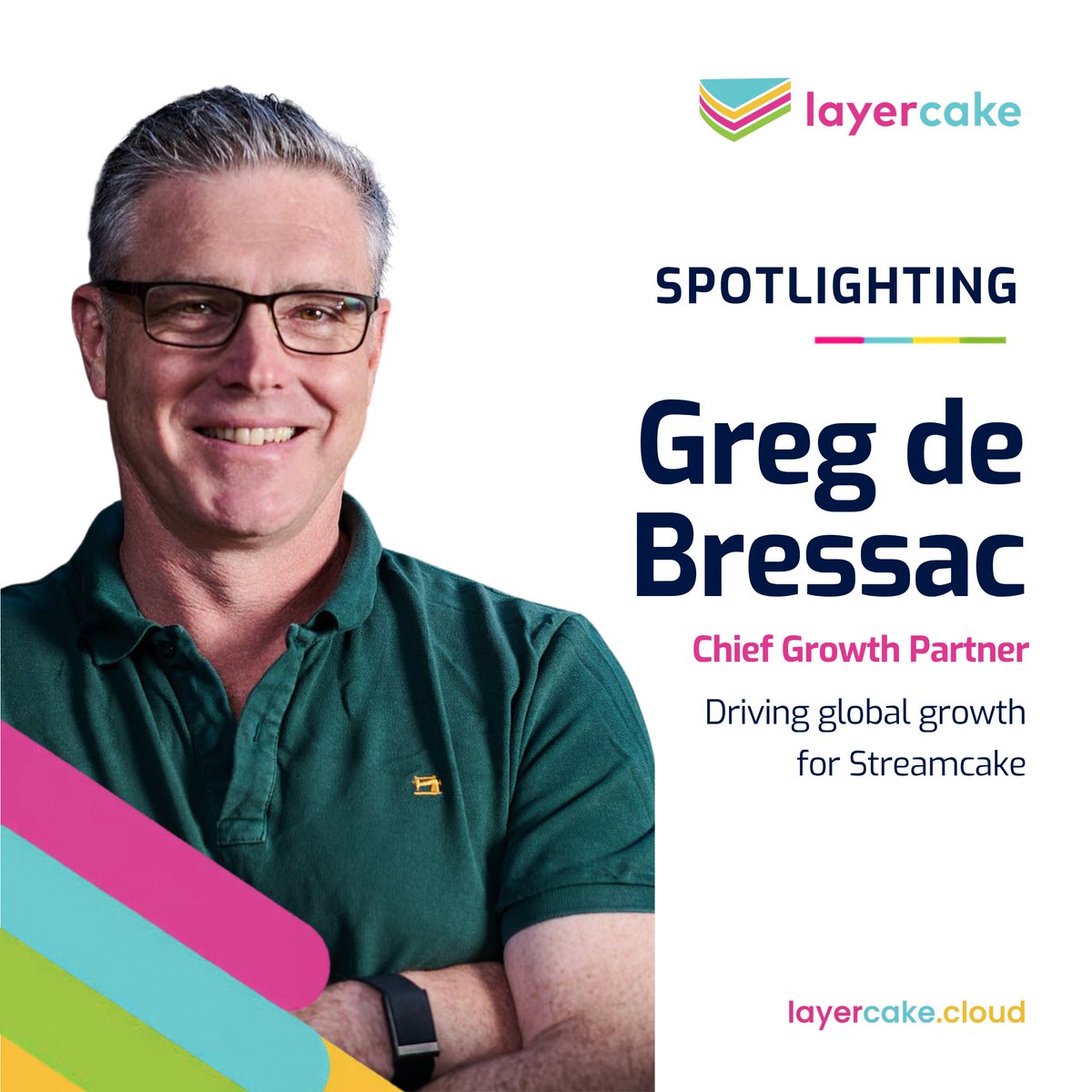 Layercakecloud's tweet photo. Spotlight on Greg de Bressac, Chief Growth Partner at Layercake 🤝 Bringing decades of broadcast, media, sport &amp; technology experience, Greg is helping drive partnerships, new markets and the growth of Layercake &amp; Streamcake. 🚀

#Layercake #Streamcake #MediaTech https://t.co/FuJe72NbZ8