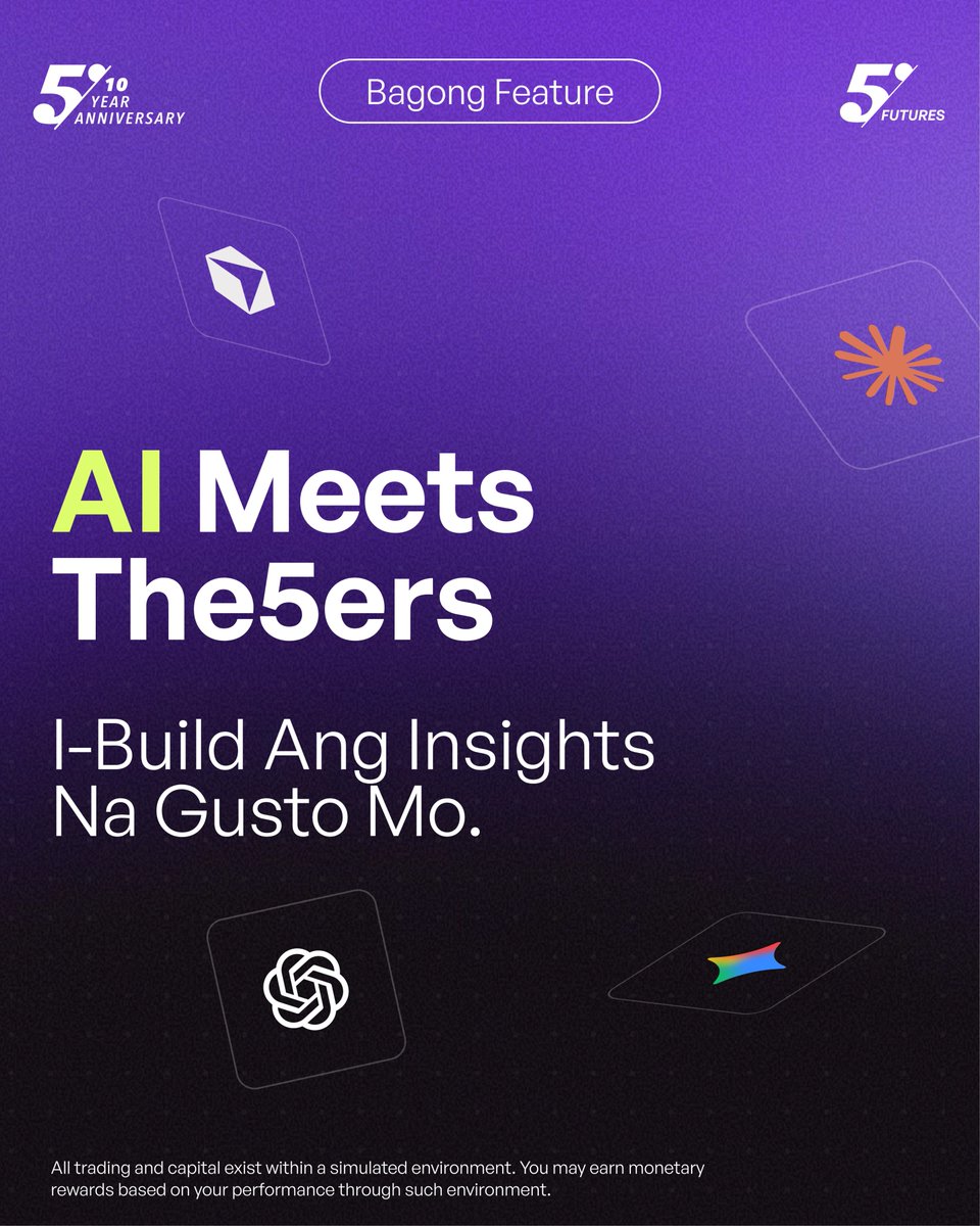 The5ersPH's tweet photo. AI Meets The5ers! 🤖

I-build ang customized insights na gusto mo gamit ang The5ers MCP! I-connect ang iyong account sa ChatGPT o Claude para sa real-time risk at performance analytics.

🔗 Bisitahin ang Official Link dito: https://t.co/kGABWFafvy

#The5ers #The5ersPH #The5ersMCP #AIMeetsThe5ers