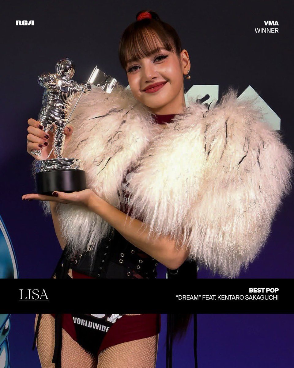 SonyMusicID's tweet photo. Congratulations to LISA on taking home Best Pop at the #VMAs! ✨ https://t.co/Kx3EKn8603