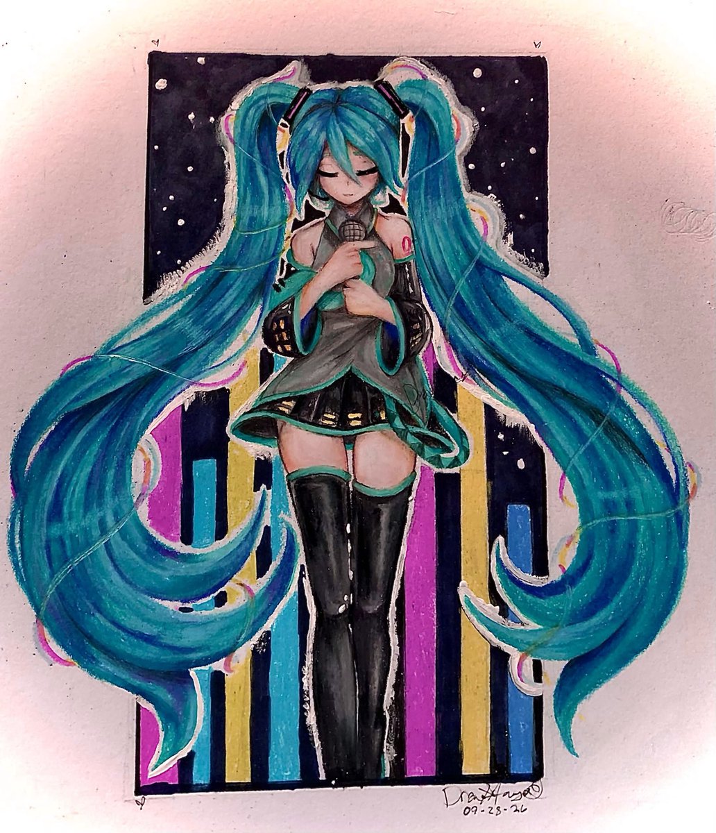 DrawXAngel's tweet photo. CMYK Miku
💙
Finally did some traditional art after so long https://t.co/694lMcalDH