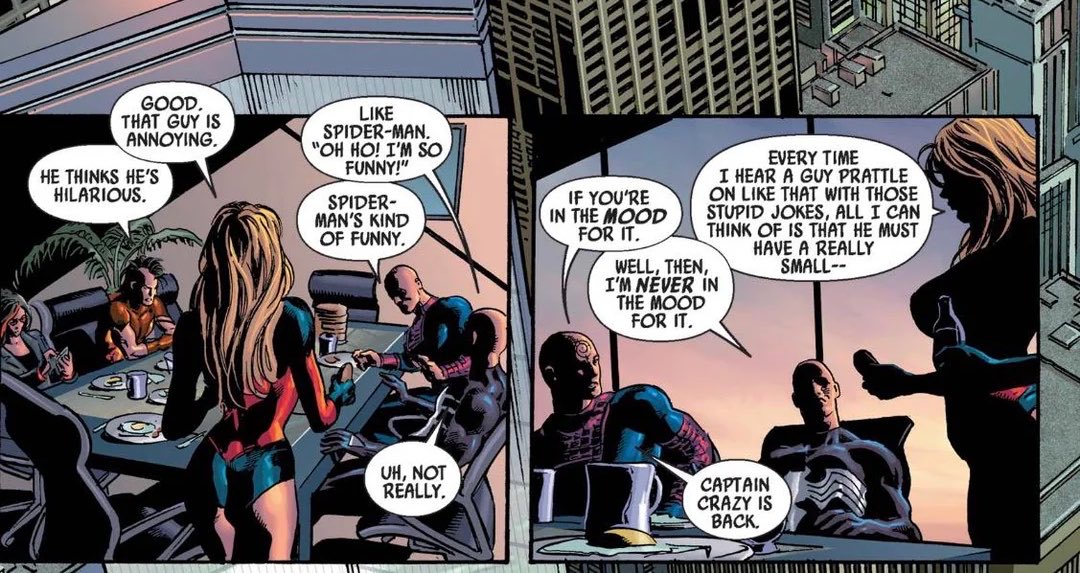 GunnerDobbins's tweet photo. It’s such a fun gag that Bullseye legitimately thinks Peter is funny https://t.co/GP4Jt4LeeR