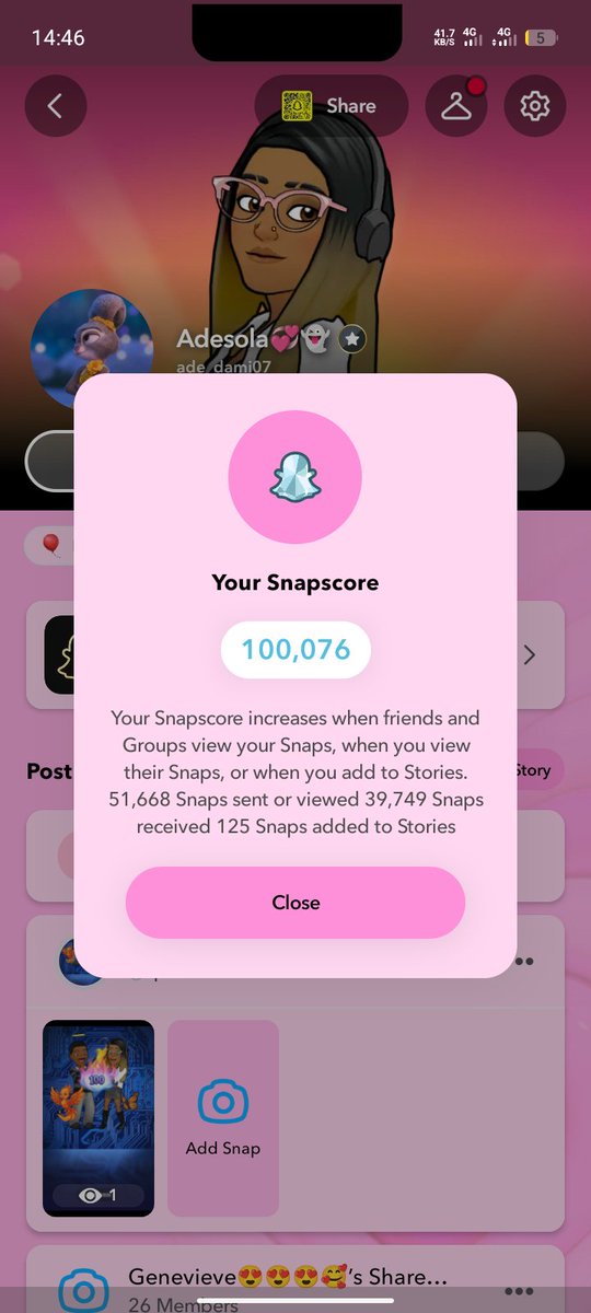 prettydesola's tweet photo. Yayy 🎉🥳

I don't know if the snap score worth the  celebrations buh I have always looked forward to having a 100k snap score and 100 mutuals on X 
Soo all win na win 🫶🥹
Another yayy🎉🥳🥺

200 followers next 🥹🤭🫶 https://t.co/hUHUudWorX
