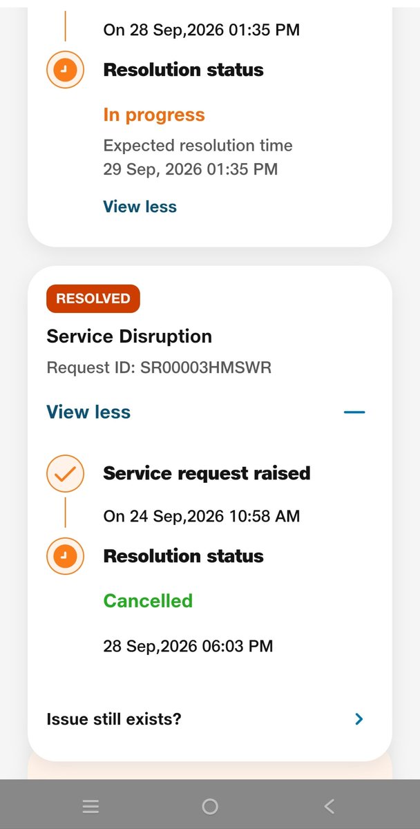 ElAdore4's tweet photo. 15 hrs after @JioCare claimed they’re “working to resolve it”, they silently CANCELLED my ticket (SR00003HMSWR) and marked it “Resolved” without fixing a thing!  
​Down since Sept 19. Rejected calls, missed visits, &amp; now fake closures? Disgraceful. @reliancejio #JioFiber https://t.co/kqVivSrhnV