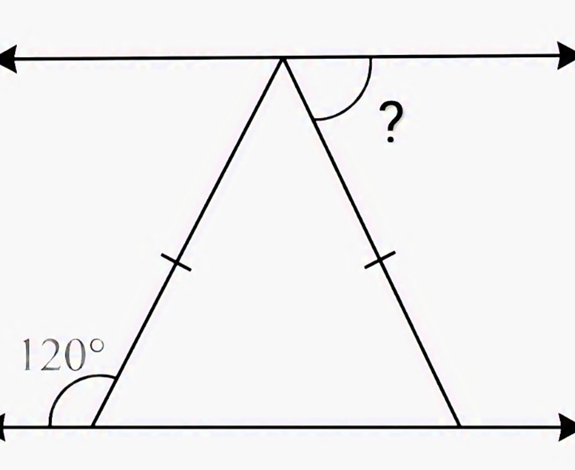 IQTestBrain's tweet photo. Find the missing angle https://t.co/CDwtSYfv0f