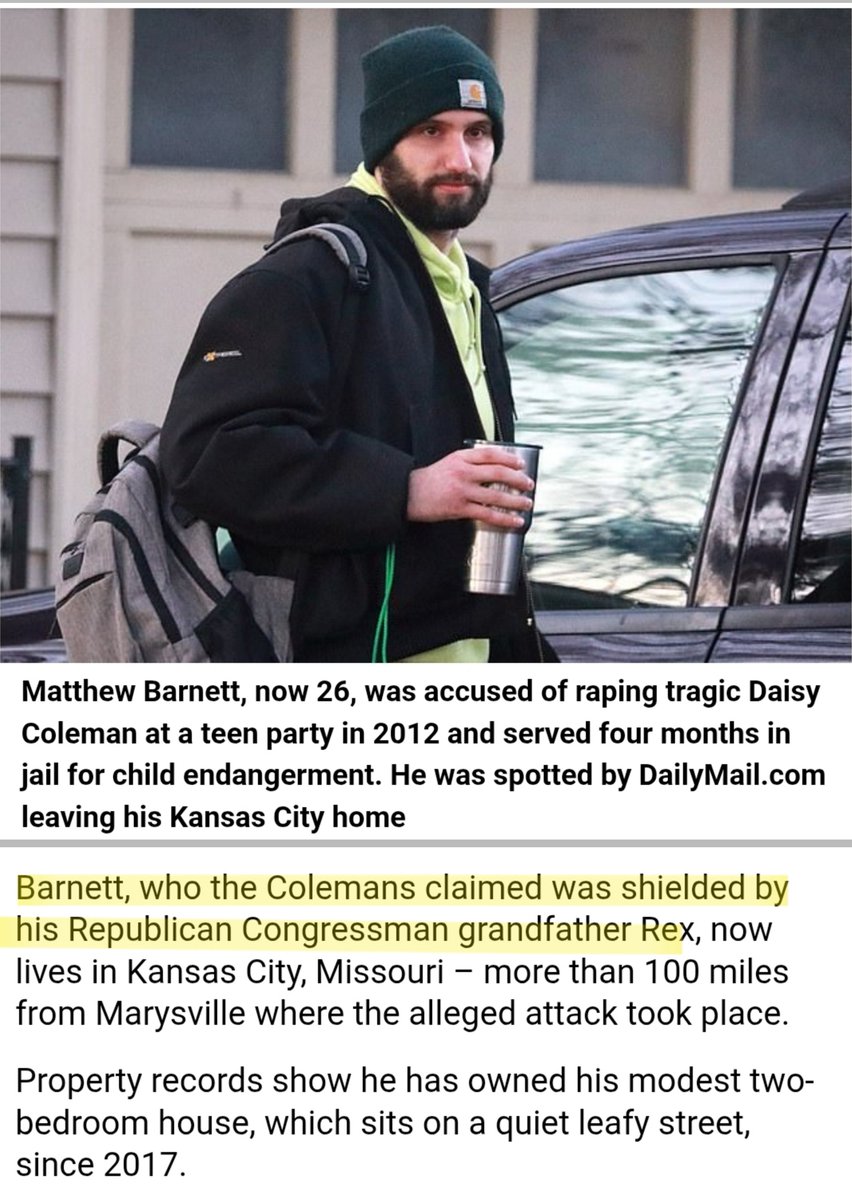 JessPected's tweet photo. Matthew Barnett is doing great btw. Owned his own home at 26 when Melinda Coleman killed herself after her daughter did because of the violence Barnett chose to do to a child. He's okay though, it's just a bummer he experienced some temporary embarrassment for raping a child. https://t.co/5L4juW9Pu5