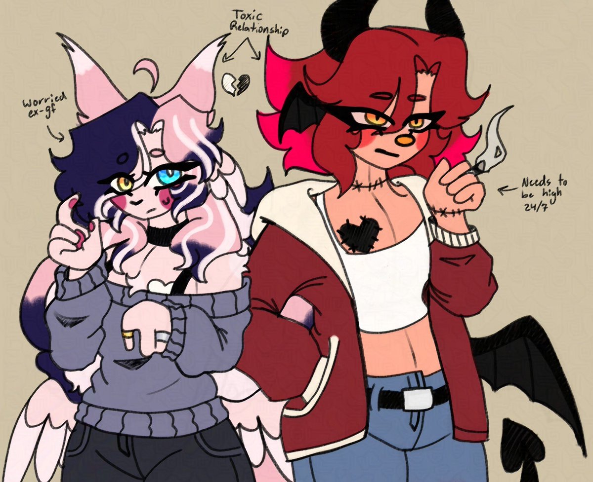 LoserLilith06's tweet photo. Here's my lil cuties

Lorelai and Ashley :]

Also after the last vid I decided to change Lorelai to wear more comfy clothing. I think she looks better in a sweater :]

#whoc #whau #rebootau  #ocart #doodles https://t.co/Nuq2K0EF4j