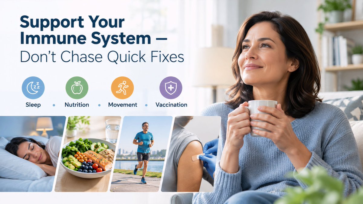 BedBooster's tweet photo. Support your immune system, not quick fixes.
Get enough sleep. Eat balanced meals. Be active. Keep vaccinations up to date.
Good habits are important.
#HealthEducation #ImmuneHealth #BedBooster https://t.co/1yLdsWOpc9