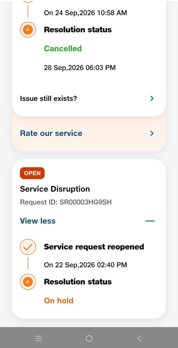 ElAdore4's tweet photo. Field technicians dodging visits, rejecting calls, and @JioCare silently closing open tickets to show false resolutions on the app! Dead connection since Sept 19 and zero accountability from @reliancejio. Fix the connection or process a full refund. #JioFiberDown https://t.co/bw4Xcy4hyR