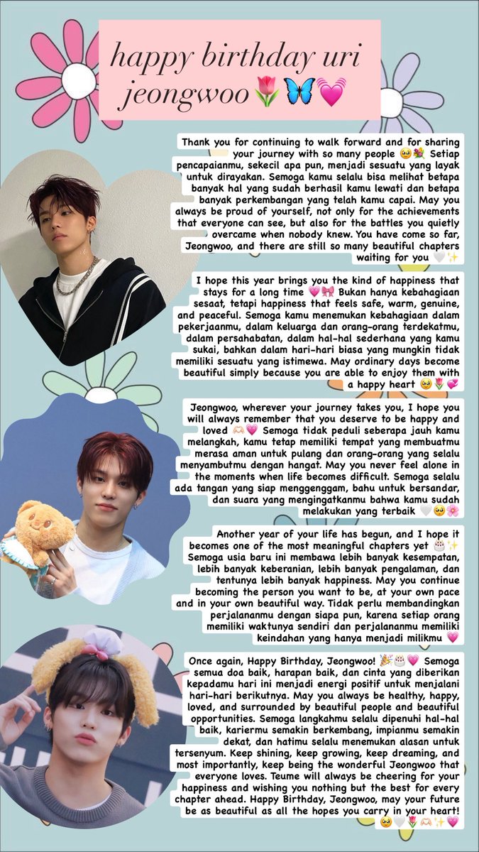 mieyaminy's tweet photo. @uwoonoonaa @treasuremembers happy birthday our sunshine my lovely jeongwoo🥳🌷💓keep shining, smiling, and being the wonderful jeongwoo that we love—may your days ahead be brighter, happier, and full of beautiful memories🌸✨

22 AUTUMNS ONE JEONGWOO ZERO SKIPS
#BestVocalTurnsTwentyTWOO https://t.co/eqqEUcwMhW