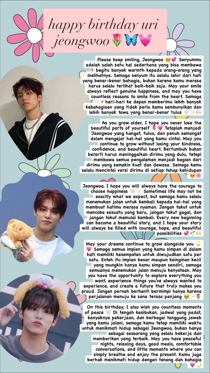 mieyaminy's tweet photo. @uwoonoonaa @treasuremembers happy birthday our sunshine my lovely jeongwoo🥳🌷💓keep shining, smiling, and being the wonderful jeongwoo that we love—may your days ahead be brighter, happier, and full of beautiful memories🌸✨

22 AUTUMNS ONE JEONGWOO ZERO SKIPS
#BestVocalTurnsTwentyTWOO https://t.co/eqqEUcwMhW