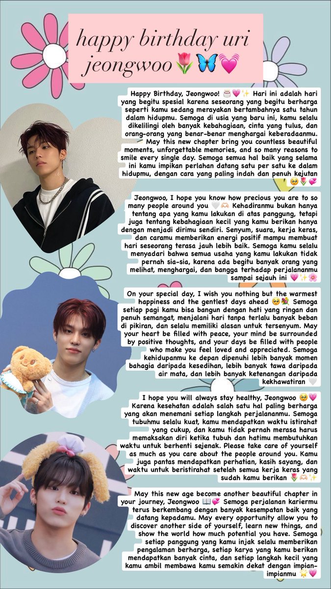 mieyaminy's tweet photo. @uwoonoonaa @treasuremembers happy birthday our sunshine my lovely jeongwoo🥳🌷💓keep shining, smiling, and being the wonderful jeongwoo that we love—may your days ahead be brighter, happier, and full of beautiful memories🌸✨

22 AUTUMNS ONE JEONGWOO ZERO SKIPS
#BestVocalTurnsTwentyTWOO https://t.co/eqqEUcwMhW