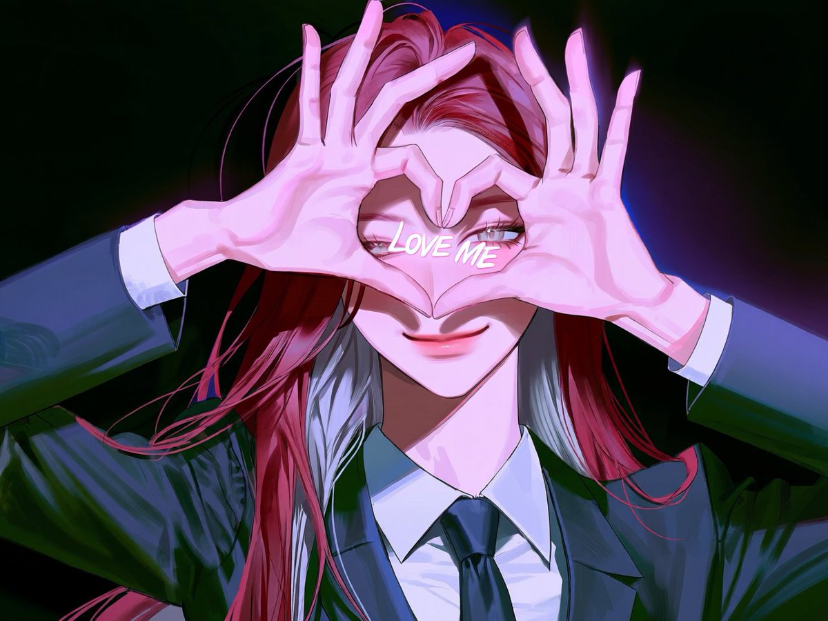 canyu_c's tweet photo. [러브 미] 프롬 공유

chest-up, frontal composition, character positioned slightly to one side, both arms raised in front of face, both hands forming a small heart shape with thumbs and index fingers beside one eye, hands placed close to one side of the face rather than centered, https://t.co/Hfx0E75XXD