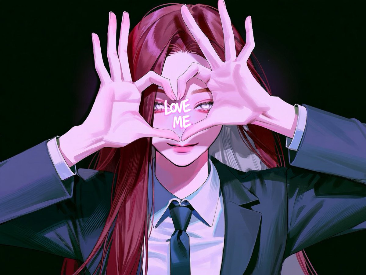 canyu_c's tweet photo. [러브 미] 프롬 공유

chest-up, frontal composition, character positioned slightly to one side, both arms raised in front of face, both hands forming a small heart shape with thumbs and index fingers beside one eye, hands placed close to one side of the face rather than centered, https://t.co/Hfx0E75XXD