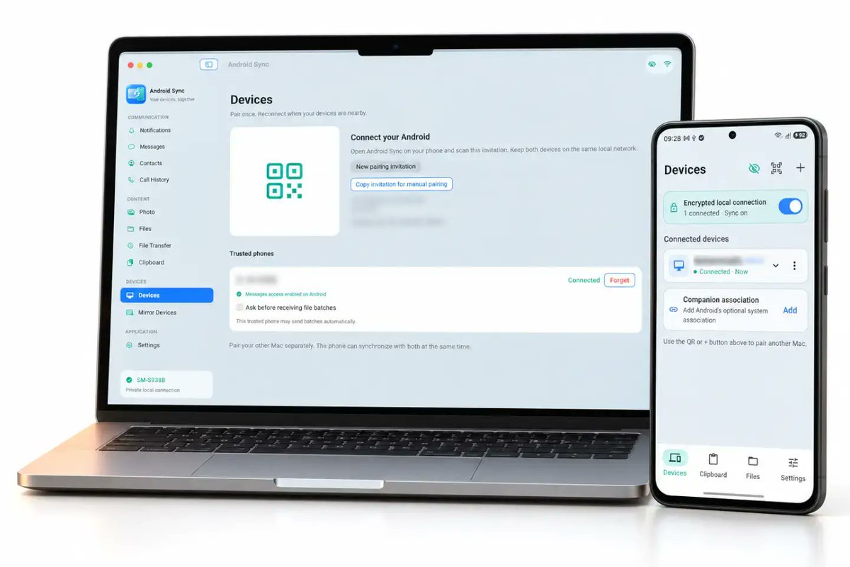 djzeddmp3's tweet photo. I built AndroidSync because using an Android phone with a Mac still feels more disconnected than it should.
AndroidSync brings notifications, clipboard, files, messages and screen mirroring into one private Android + Mac workflow.
https://t.co/xmjMyUWpjV https://t.co/YOkHR2ZzHV