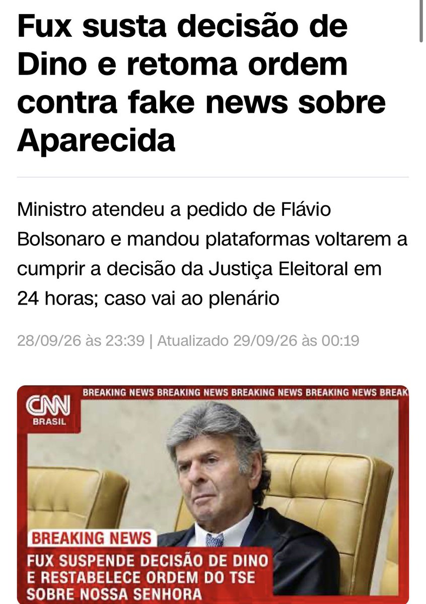 Maxcardoso's tweet photo. Certíssimo o Fux.
Na guerra das canetadas só sobra uma coisa, o caos jurídico.
Não dá para um lado ficar pensando só na questão técnica e outro lado pode tudo.
Se Dino pode, então Fux também pode.
Ou o STF pára com a palhaçada dos últimos anos, ou então é vale-tudo. https://t.co/VG6Pxov89P