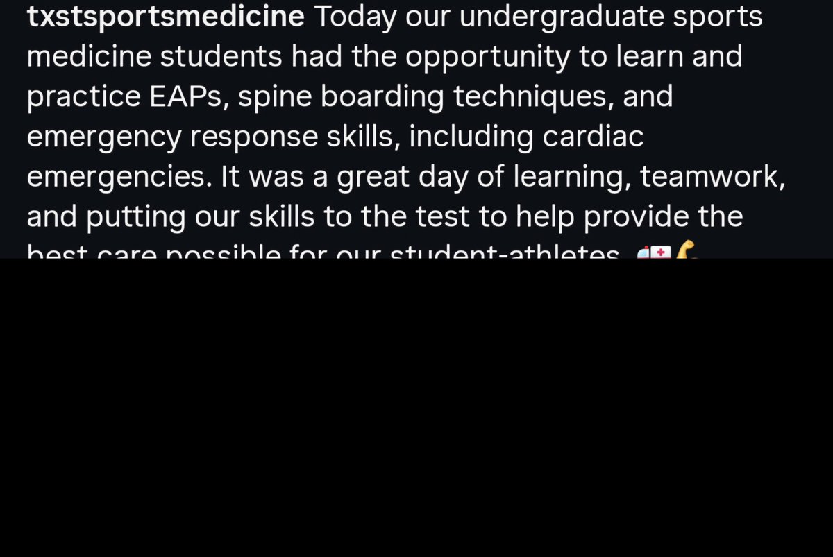 MsLDMac's tweet photo. I love how the TXST Undergraduate Athletic Training Program gives students hands-on experiences that help prepare them for success! So glad my daughter is a part of it and getting opportunities to learn, practice, and grow.  💪🏾❤️
#LearningByDoing https://t.co/AwWvGt1Zrl