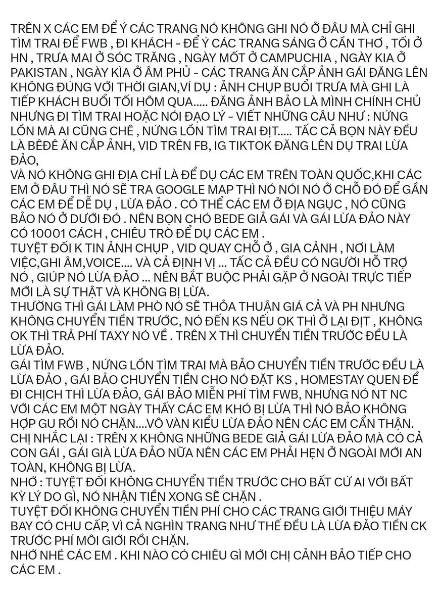 LiDieuNguyn1802's tweet photo. ĐỌC NHÉ CÁC EM , CÓ GÌ SHARE BÀI GIÚP CHỊ ĐỂ MN ĐỂ PHÒNG NHÉ https://t.co/GCy57MrJWs