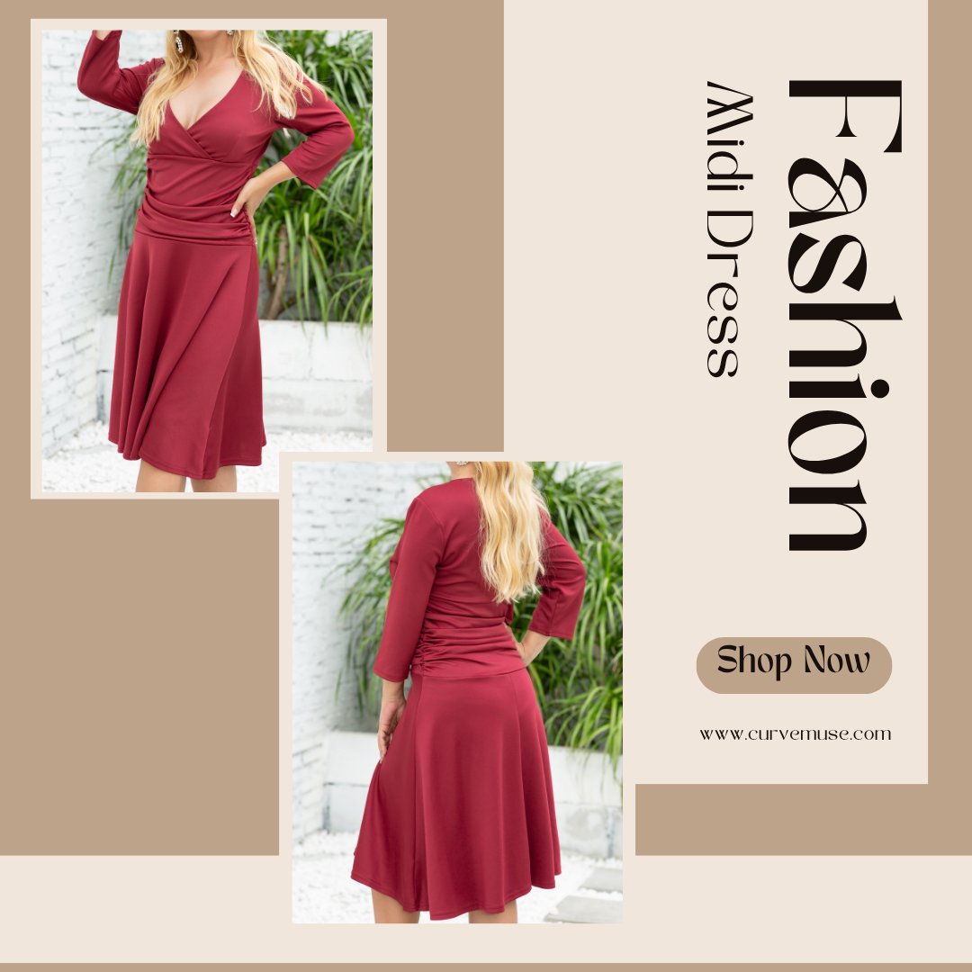Curve_Muse's tweet photo. ✨ Elegant V-Neck
💕 Ruched Waist
👗 Flattering A-Line
🌸 3/4 Sleeves
☁️ Soft &amp; Stretchy
💃 Elegant &amp; Versatile
🛒https://t.co/HMn0dZBujD
#CurveMuse #MidiDress #ALineDress #VNeckDress #RuchedWaistDress #WomensDress #ElegantDress #PartyDress #ChicStyle #WomensFashion https://t.co/bgK6Fax46Q