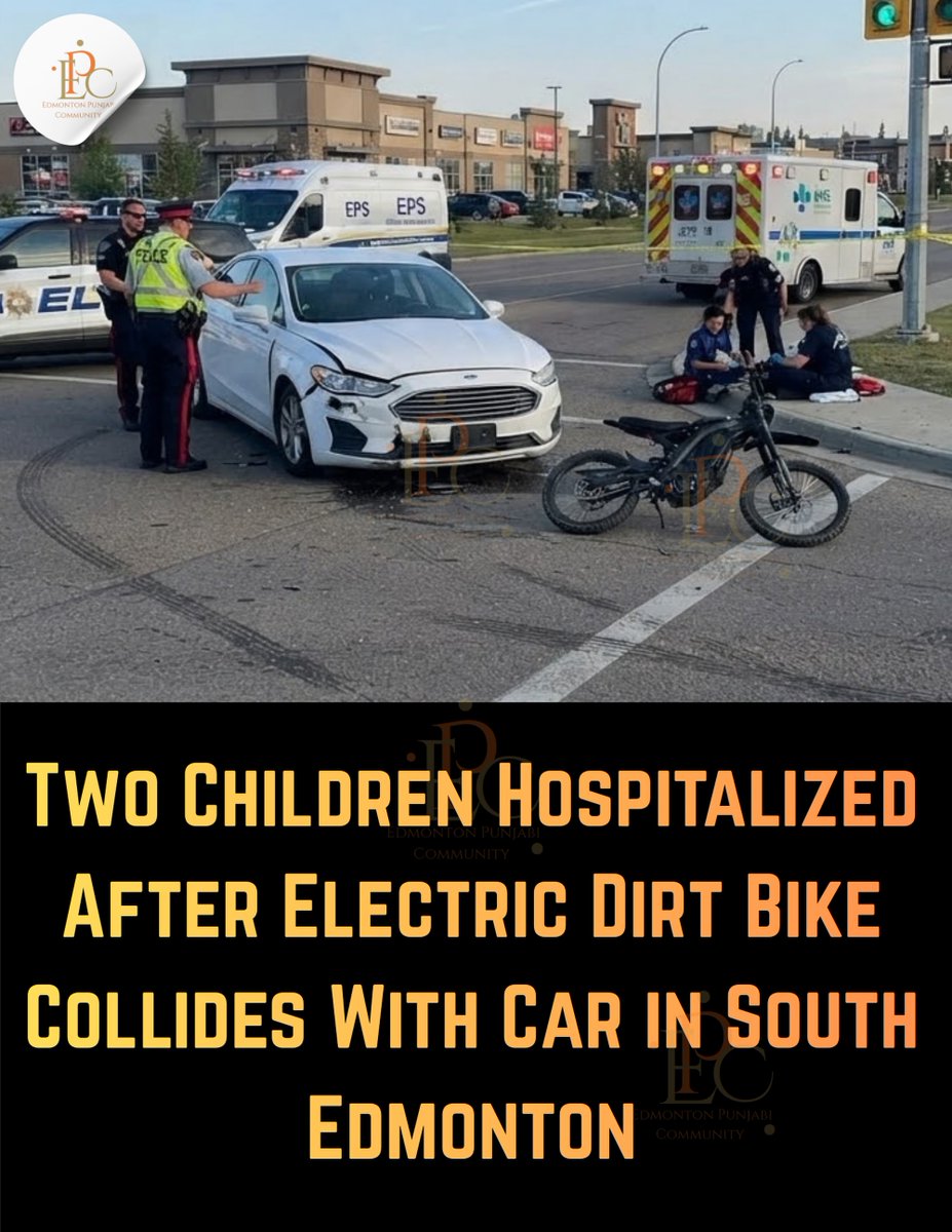 TishStegemann's tweet photo. Two children were hospitalized after an electric dirt bike collided with a Ford Fusion Thursday afternoon at Windermere Boulevard and Terwillegar Drive in south Edmonton. Police say the bike continued straight from a left-turn lane. Both suffered https://t.co/Jmo9hcXLUu