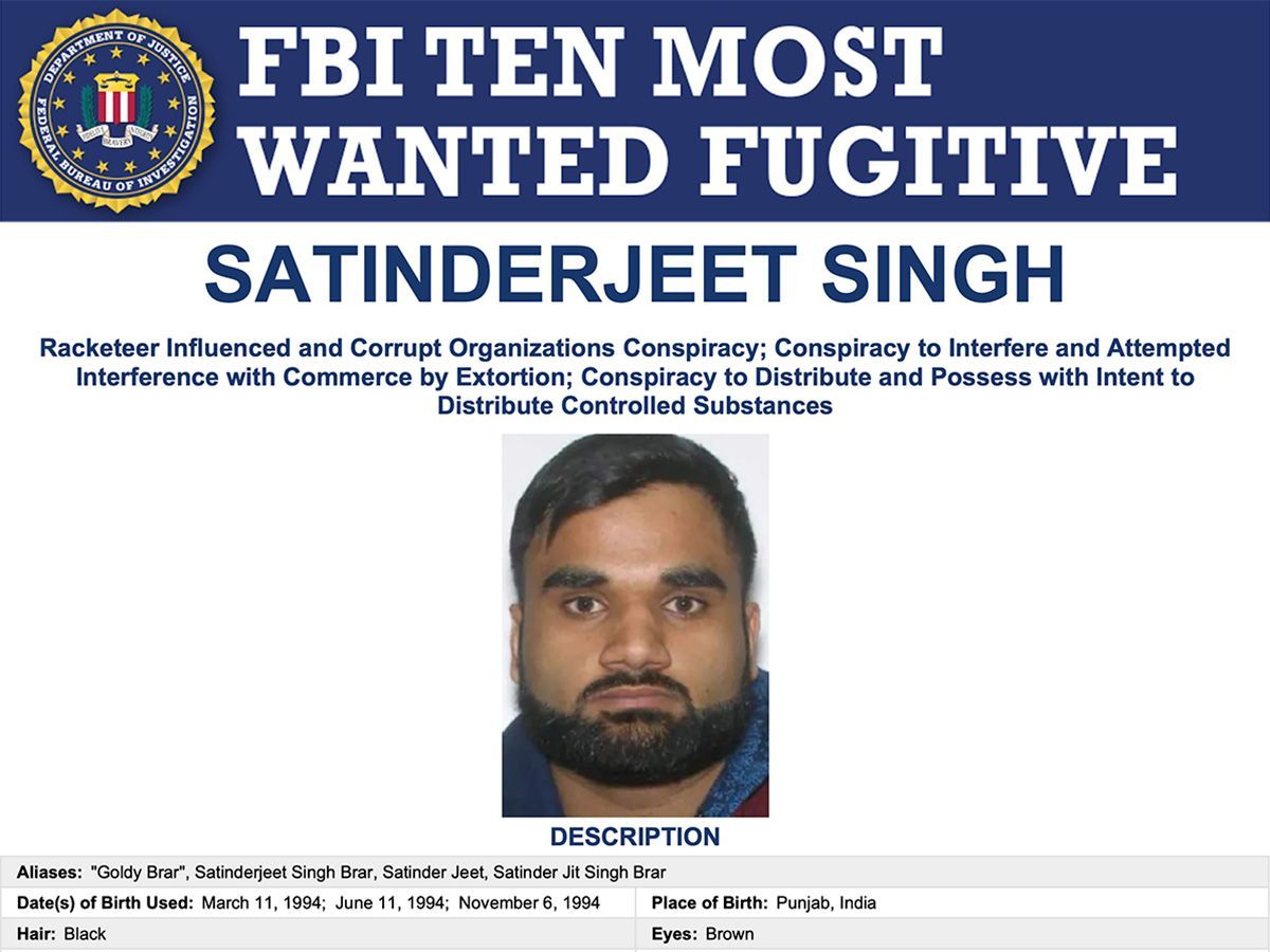 calgaryherald's tweet photo. Accused Bishnoi gang boss in Canada Goldy Brar targeted by $1M bounty on FBI's Top Ten Wanted list https://t.co/mZswGD0WtH https://t.co/P8Sf3P4vYU