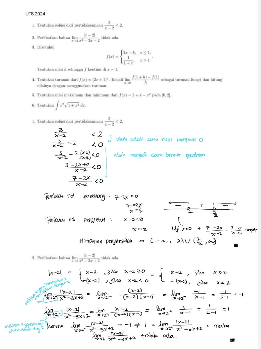 SpectraAcdmy's tweet photo. Penggalan Catatan Kelas Pembahasan Soal Ujian 1 (UTS) Matematika tahun 2024 TPB ITB bersama Spectra Academy.

Persiapan UTS,Bimbingan dan pendampingan terarah, dengan 1 tutor mendampingi maksimal 5 Mahasiswa. 
Free diskusi PR, Tugas, persiapan kuis.
#TPBITB
#UTS
#UjianMatematika https://t.co/wAvYY8lw2p