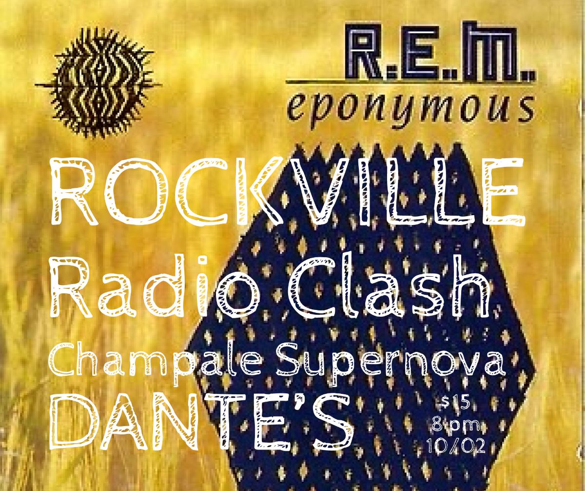 DantesLive's tweet photo. 🤘 This Friday, October 2nd we host a 80s/90s tribute night with ROCKVILLE (R.E.M.) plus Radio Clash (Clash), and Champale Supernova (Britpop Tribute). 🎟️ https://t.co/qVL4fT9tQQ https://t.co/asQIPJNKrG