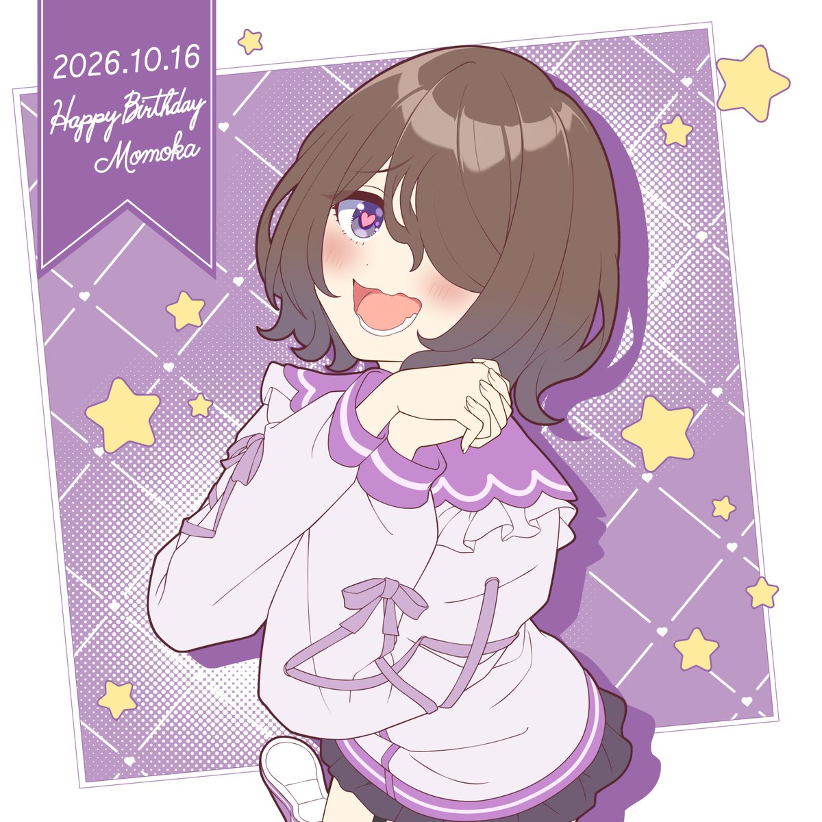 SHINEPOST_PJ's tweet photo. 🎶┈┈┈┈┈┈┈┈┈┈┈
　#小紫桃果生誕祭
　HAPPY BIRTHDAY!!
┈┈┈┈┈┈┈┈┈┈┈🎶
本日は #小紫桃果 （CV:#白河みずな）の誕生日です🎉🎂
皆さんも一緒に、オムライス🥚でお祝いしましょう！

#シャインポスト https://t.co/aSjSvlhmwc
