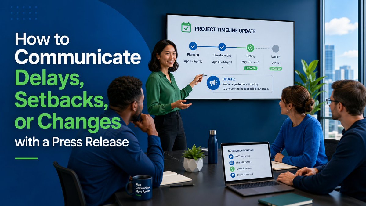 KennethHitchner's tweet photo. How to Communicate Delays, Setbacks, or Changes with a Press Release https://t.co/goOHwkx2dh https://t.co/RvIGcrNzyQ
