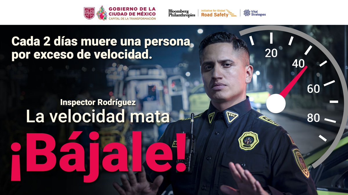 GobCDMX's tweet photo. #LaVelocidadMataBájale | 🚗 En la #CapitalDeLaTransformación, cada 2 días se pierde una vida por exceso de velocidad. Respeta los límites, maneja con responsabilidad y cuida a quienes comparten la vía contigo. 🫱🏼‍🫲🏽 https://t.co/ljQ7GUtpGc
