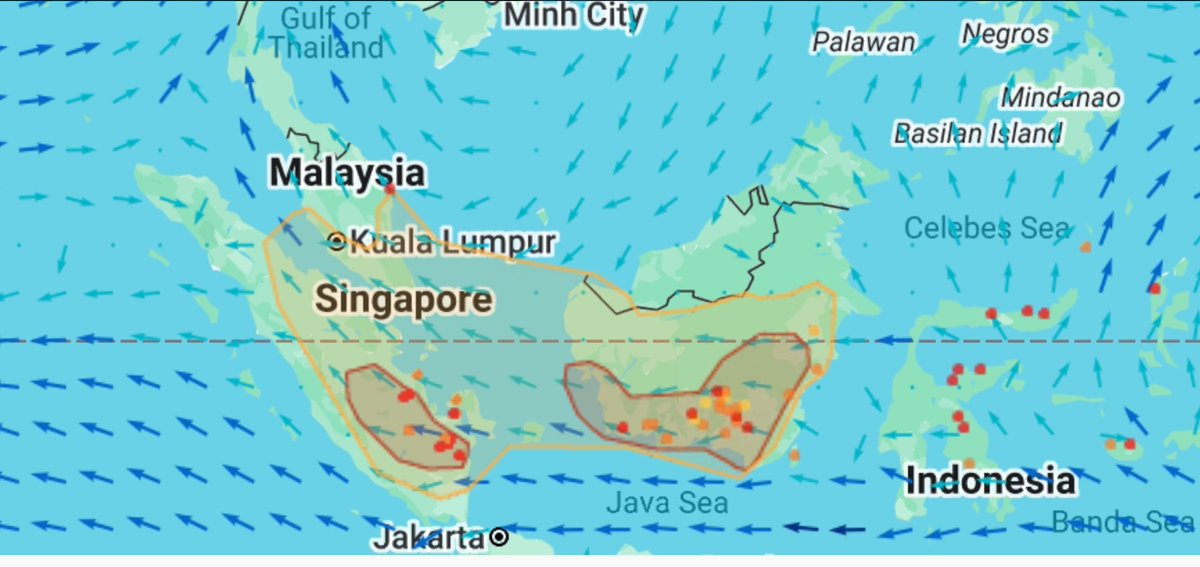 luxentX's tweet photo. We had clean air in Malaysia for a few days, but looks like the HAZEAN is back in Malaysia. Winds have changed.

Once again, Malaysia suffering the consequences of Indonesia's poor peat land management. https://t.co/uA2B8ngtWd