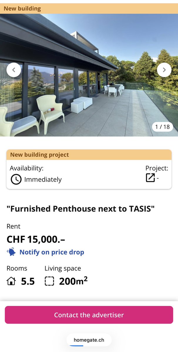 ClaudioOchoaH's tweet photo. Amílcar ya desalojó el departamento en Suiza.

A menos de una semana de que @IrvingPineda lo encontró en Lugano, la propiedad aparece disponible por 15 mil francos, algo así como 324 mil pesos al mes. 

Más, mañana en Latinus Diario.

Aquí el link. https://t.co/x8I1XwcIgM https://t.co/zSjCWXBgun