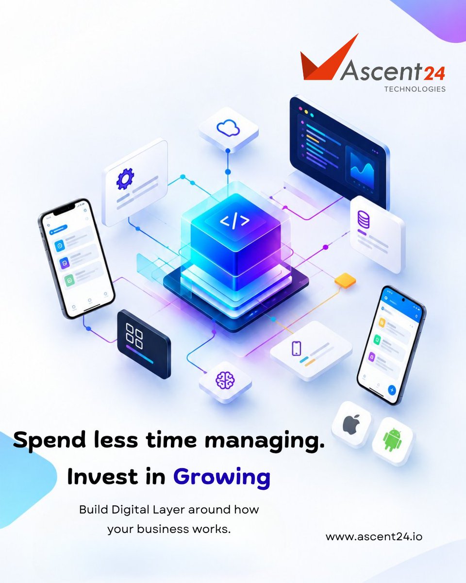 Ascent24T's tweet photo. Spend less time managing your business. 
Grow Your Business with Business-fit Software Solutions.

+91 94886 86165 | hi@ascent24.io
https://t.co/JQaRFxQakq

#CustomSoftware #businessgrowth #Ascent24Technologies  #ditigalsolutions #DigitalTransformation #scaleyourbusiness https://t.co/l9G8kD4t2J
