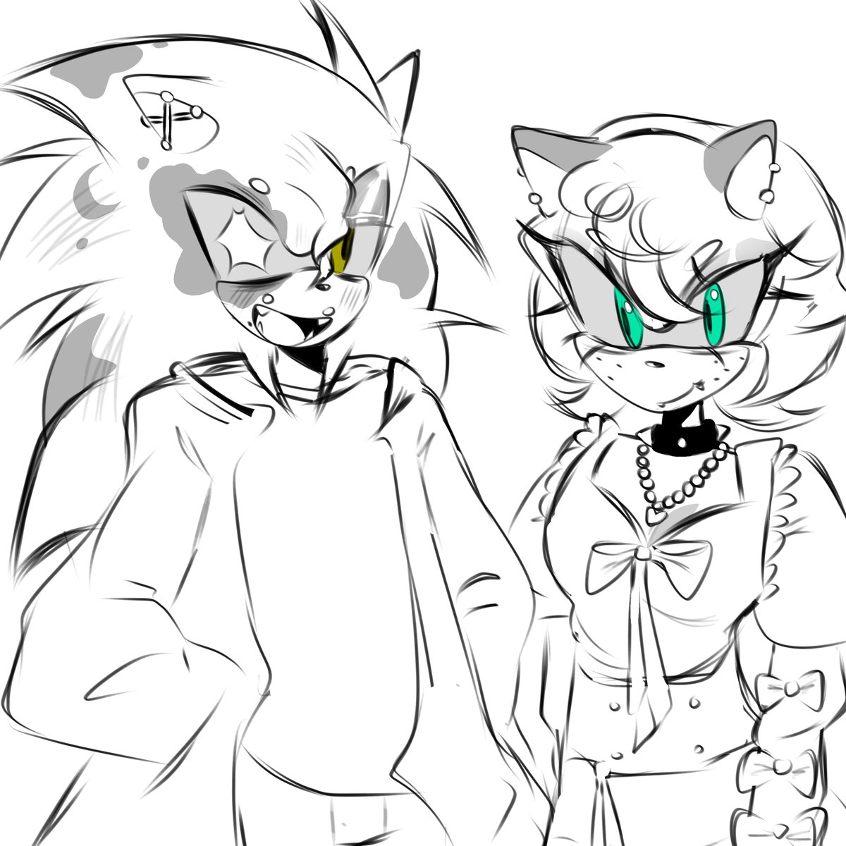 B4rny_art's tweet photo. I wanted to present the current character designs in my style like this.
I plan to put Barney(Sonic) in delicate situations.  #au #Alternateuniverse #Mystyle #Shadowthehedgehog #amyrose #Sonicthehedgehog #Silverthehedgehog #Oc https://t.co/pmvXV3aeuV