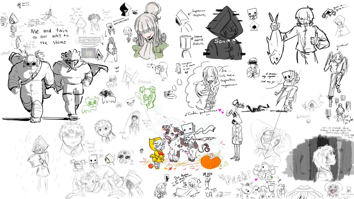 OrbishED's tweet photo. ALL THE DRAWINGS FROM THE LITTLE NIGHTMARES MAGMA!!! Thank you and see you next time!!!!! :]]] https://t.co/nFgnlx1Xd7