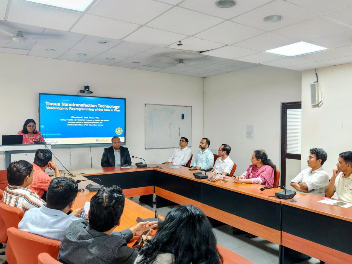 CSIR_CSIO's tweet photo. On 28 Sep 2026, CSIO hosted Prof. Chandan K. Sen, University of Pittsburgh, for a lecture on functional wound closure &amp; DFU recurrence. Dr. Ashu Rastogi, PGIMER Chandigarh, also joined the interaction. @CSIR_IND @dgcsirIndia https://t.co/jc8yVvWju5