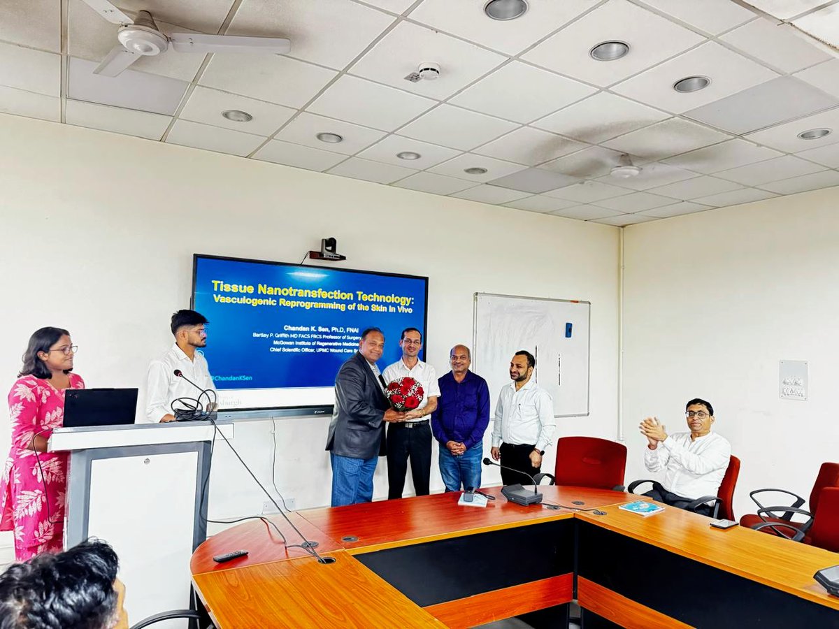 CSIR_CSIO's tweet photo. On 28 Sep 2026, CSIO hosted Prof. Chandan K. Sen, University of Pittsburgh, for a lecture on functional wound closure &amp; DFU recurrence. Dr. Ashu Rastogi, PGIMER Chandigarh, also joined the interaction. @CSIR_IND @dgcsirIndia https://t.co/jc8yVvWju5
