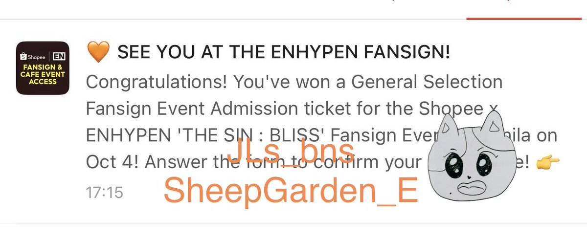 SheepGarden_E's tweet photo. 2 entries and a dream! See you enha! 

Oct. 3 &amp; 4 secured🥹🫶🏻🍀 https://t.co/Zxn7FeJ2IR