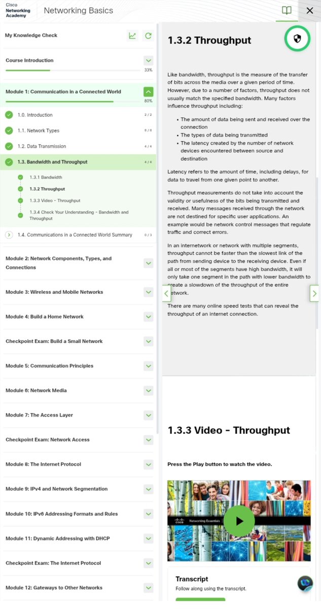 RaifuMutmohinat's tweet photo. Day 9/60
~Completed Module 1 (Communication in a Connected World) in Cisco Networking Academy
~Learnt about the Network Types and Data Transmission
~Also Bandwidth and Throughput.
#60DaysofCyberForge https://t.co/8acF4aEW1f