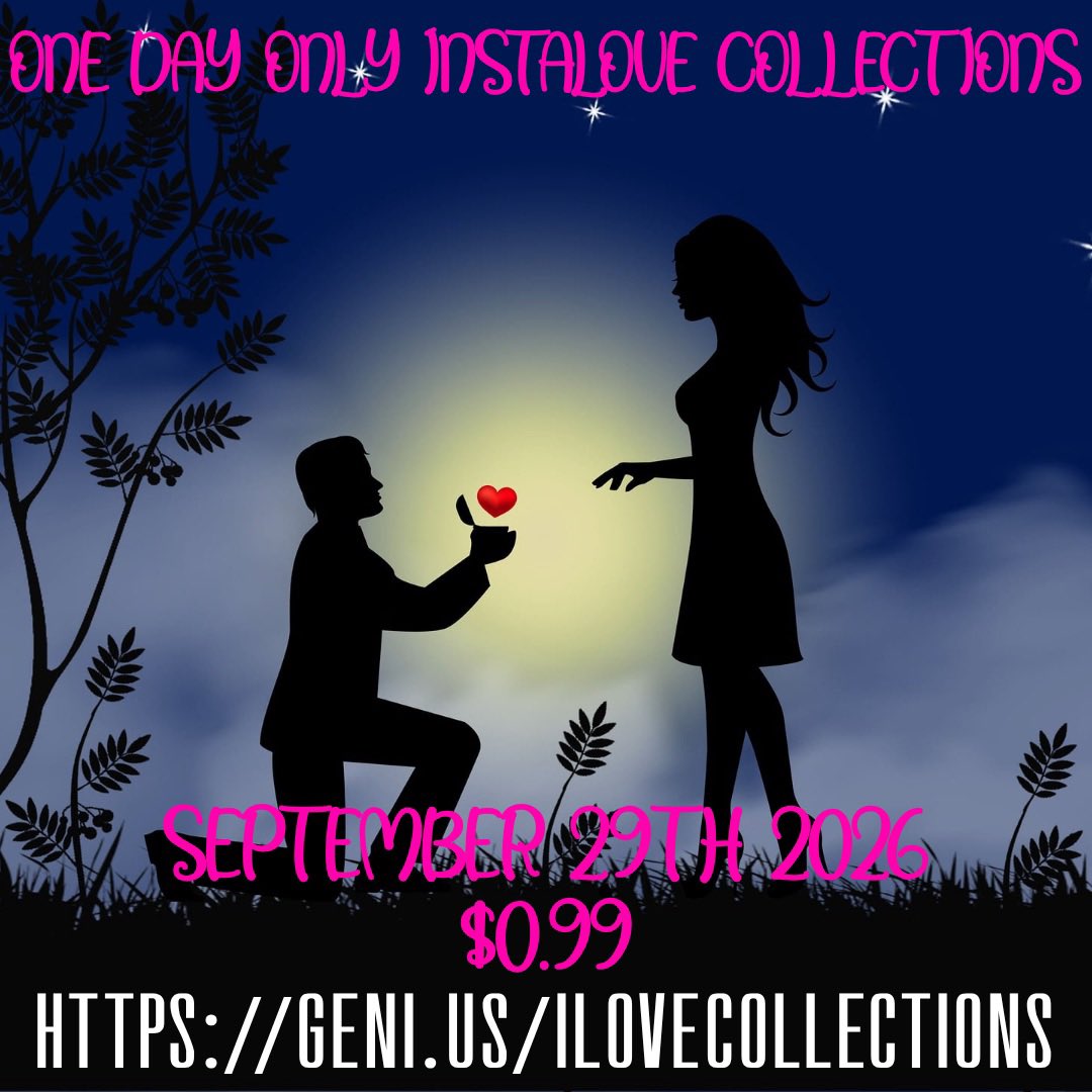 author_lynns's tweet photo. ONE DAY ONLY INSTALOVE COLLECTIONS $0.99
September 29, 2026
https://t.co/fVmFEQsR2z
#ONEDAYSALE #INSTALOVECOLLENTIONS #$0.99BOOKSALE #INSTALOVEBOOKS #BOOKSALE https://t.co/Ee1vBvcuqh