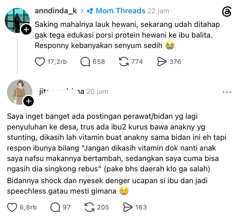 heyfannnnn's tweet photo. bisa makan protein hewani beraneka ragam sampe ditakar-takar itu ternyata sebuah privilege ya, karena ga semua mampu dan punya kesempatan untuk itu.

apalagi in this regime telur mahal, ayam mahal, ikan sama daging apalagi. gara2 satu program yg katanya mau mengatasi stunting, tapi apa? malah bikin ibu2 kesusahan beli protein hewani buat anaknya, malah bisa menambah kasus stunting dong ini.

anak diberi makan gratis (katanya) 1x sehari tapi orang tuanya menanggung kenaikan bahan pokok yg dikonsumsi sekeluarga 3x sehari.

HADUHHH SEDIHHH:(