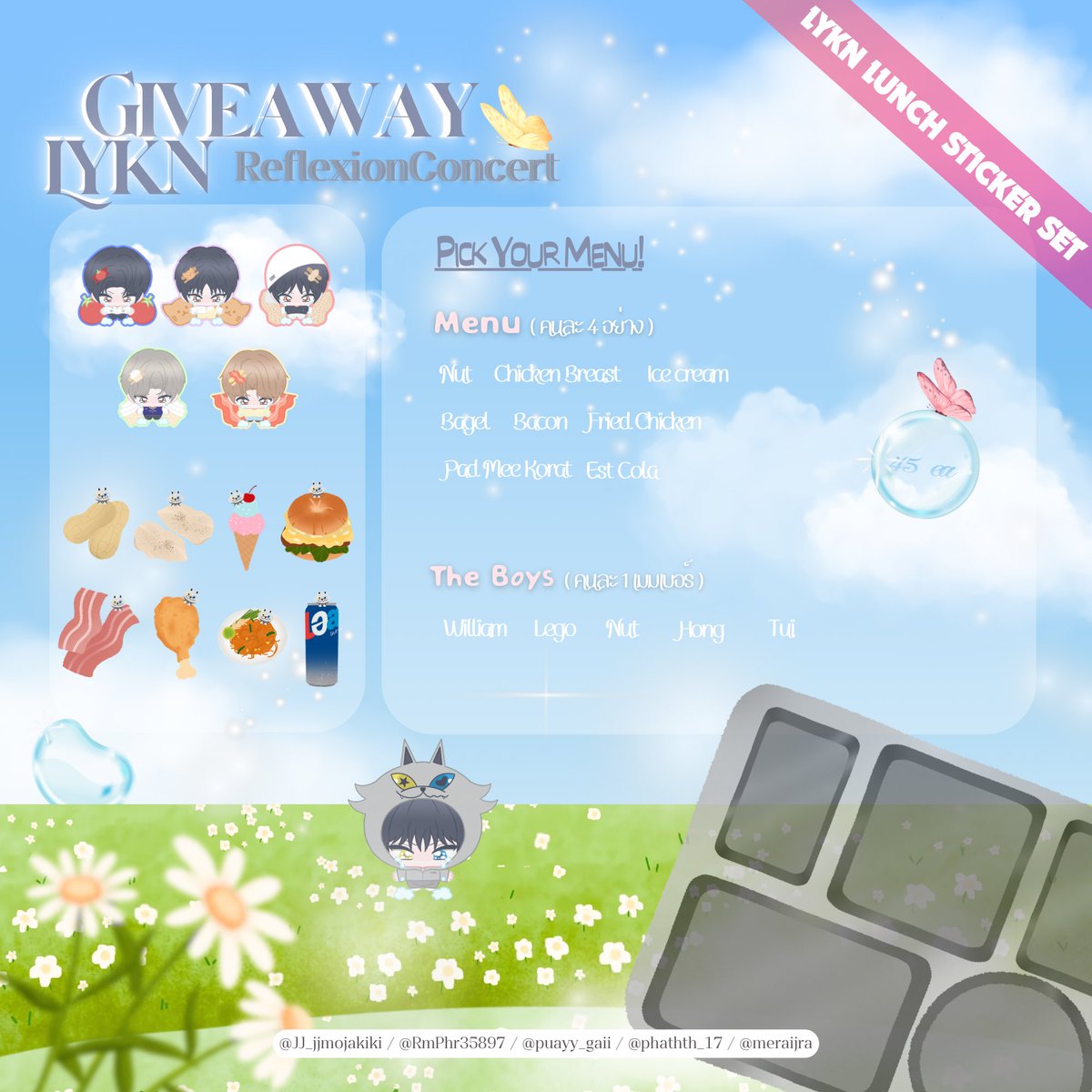 JJ_jjmojakiki's tweet photo. 𐔌 𝚙𝚕𝚜 𝚔𝚒𝚗𝚍𝚕𝚢 𝚛𝚝  𐦯

Giveaway for #LYKNReflexionConcert 

⊹ 23-25 Oct 2026
⊹ impact arena
⊹ tba

⋆𐙚｡ lykn choco coins 30ea
(บอกเค้าว่าขาดน้ำตาลได้เลยน้า)

⋆𐙚｡ lykn lunch sticker set 45ea
(บอกเค้าว่าหิวข้าวก้มาเลือกชุดอาหารกลางวันไปได้เลยย)

ม่ายแลกก้มาเอาได้้ https://t.co/rXE1ONdZ41